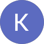 A blue circle with a white letter K in the center.