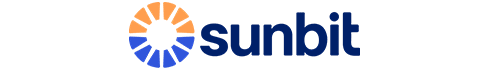 Sunbit logo featuring a stylized sun and blue text.